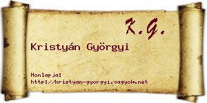 Kristyán Györgyi névjegykártya