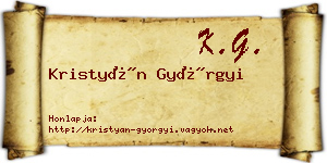 Kristyán Györgyi névjegykártya