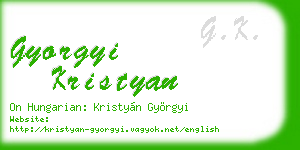 gyorgyi kristyan business card