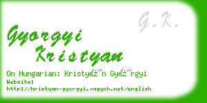 gyorgyi kristyan business card